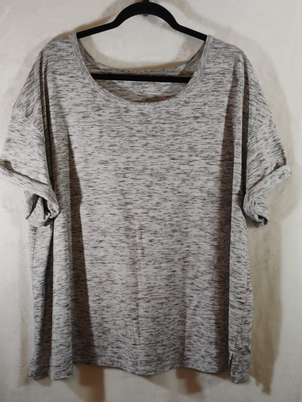 Woman Within Heathered Light Gray Short Sleeve Scoop Neck Tee